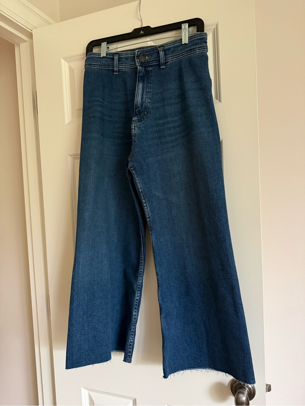 ZARA Medium Blue Denim Jeans with Contrast Stitching